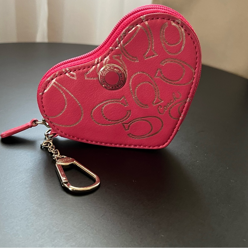 Coach Pink Heart Coin Purse